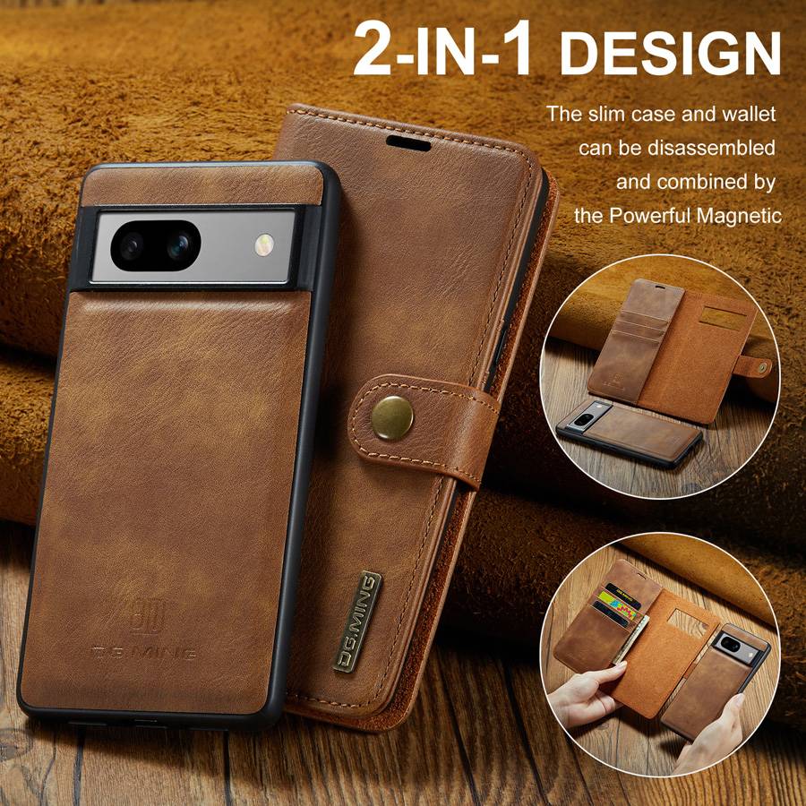 Google Pixel 8A - Funda de Cuero Magnética Desmontable con