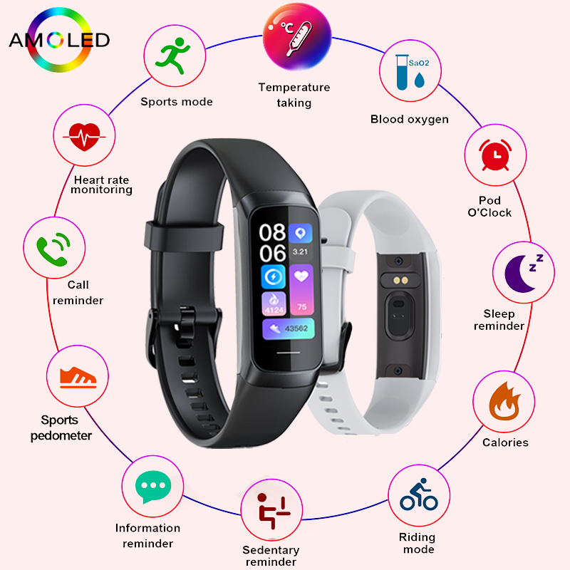 Android Smartwatch Accessories - LIGE 1,1 pulgadas Amoled Monitor de