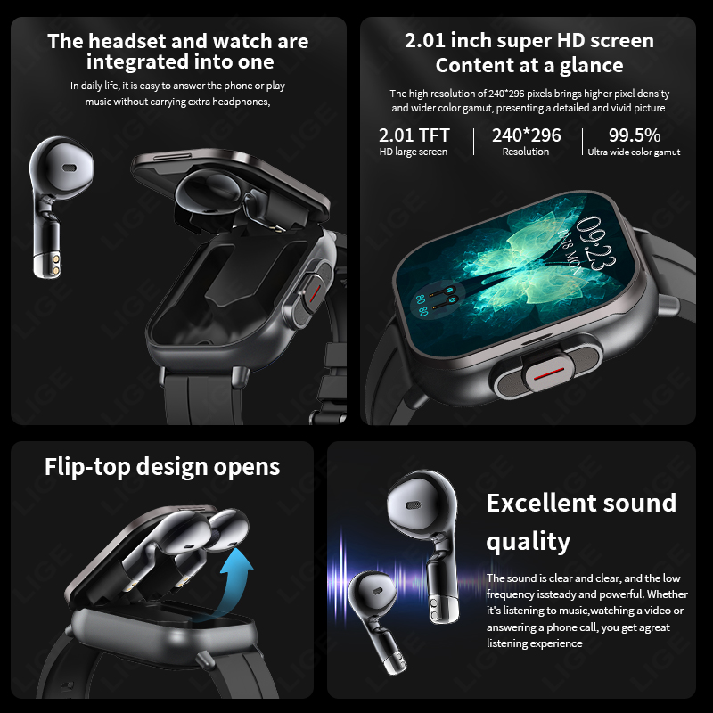 LIGE Nuevo Reloj Inteligente 2 - Smartwatch Headset reseña y precio