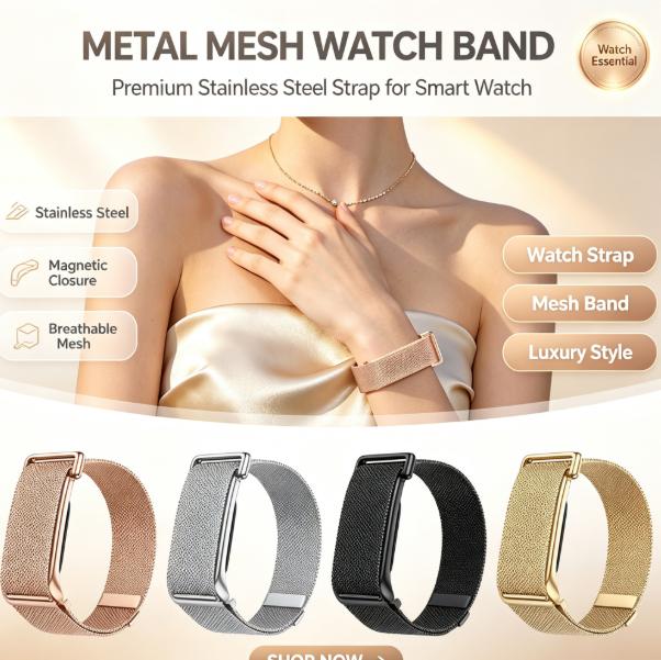 Correa de reloj de malla metál - Stainless Mesh Band reseña y precio
