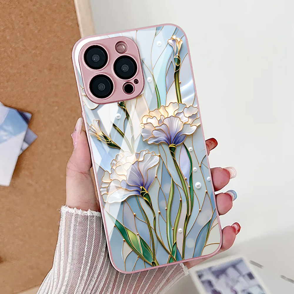 Funda de teléfono con flor de  - Screen Protector Film reseña y precio