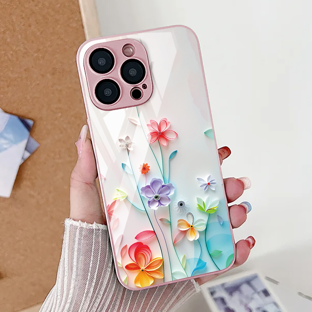 Funda de teléfono con flor de  - Screen Protector Film reseña y precio